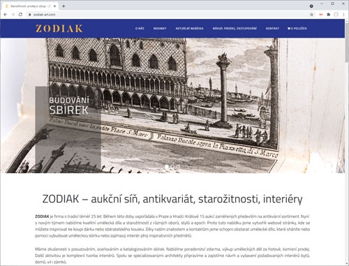 ZODIAK – aukční síň, antikvariát, starožitnosti, interiéry