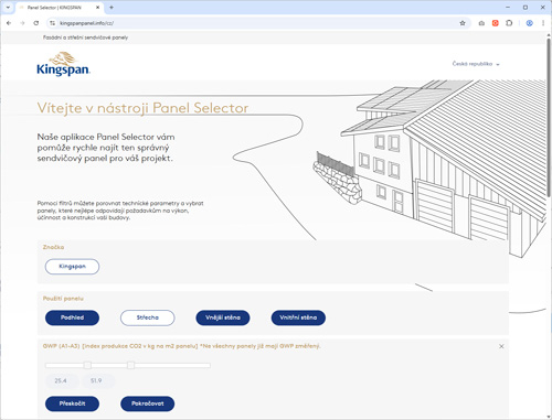 Kingspan Panel Selector